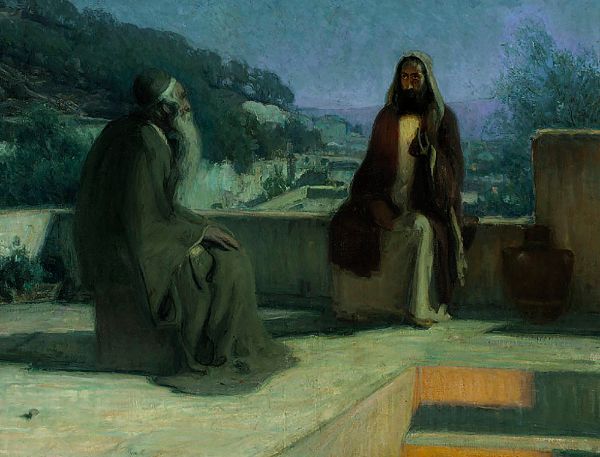 Nicodemus and Jesus on a Rooftop 1899 | Oil Painting Reproduction