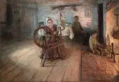 Spinning by Firelight the Boyhood of George Washington Gray By Henry Ossawa Tanner