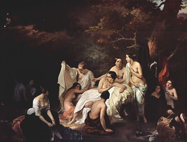 Bath of Nymphs 1831 by Francesco Hayez | Oil Painting Reproduction