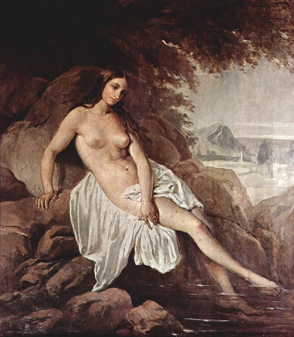Nude Bather by Francesco Hayez | Oil Painting Reproduction