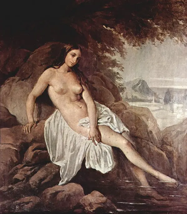 Nude Bather By Francesco Hayez