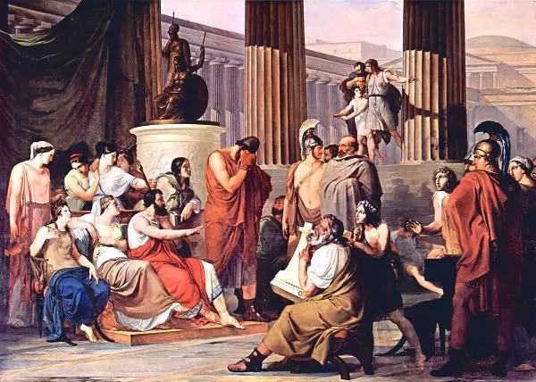 Odysseus at the Court of Alcinous c1814 By Francesco Hayez