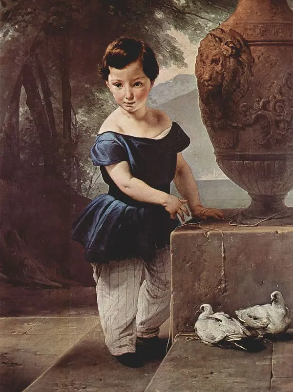 Portrait of Don Giulio Vigoni as a child 1830 By Francesco Hayez