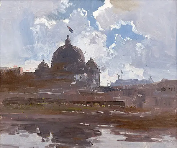 Flinders Street from The Banks of The Yarra 1920 By Penleigh Boyd