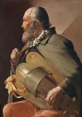 A Blind Hurdy Gurdy Player By Georges de La Tour
