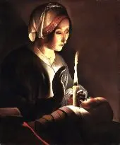 Saint Anne with the Christ Child By Georges de La Tour