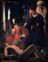 St Sebastian Tended by St Irene By Georges de La Tour