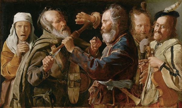The Musicians Brawl by Georges de La Tour | Oil Painting Reproduction