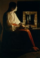 The Penitent Magdalene By Georges de La Tour