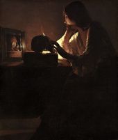 The Repentant Magdalene By Georges de La Tour