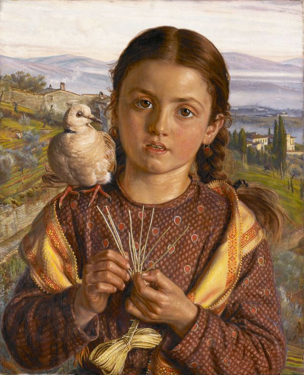 Tuscan Girl Plaiting Straw 1869 | Oil Painting Reproduction