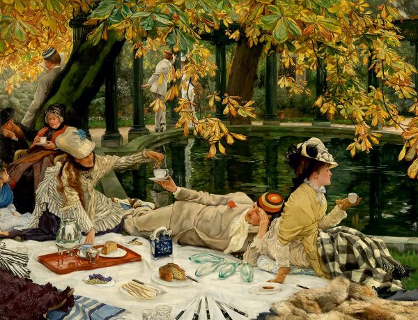 Holiday the Picnic c1876 by James Tissot | Oil Painting Reproduction