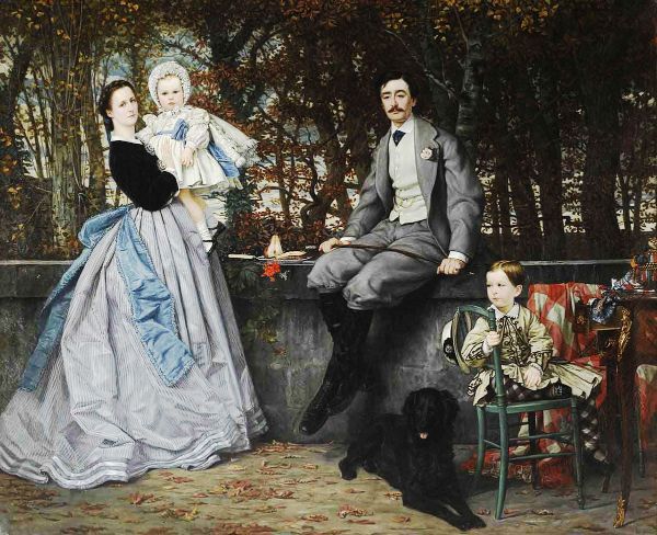 Portrait of the Marquis and Marchioness of Miramon and their Children | Oil Painting Reproduction