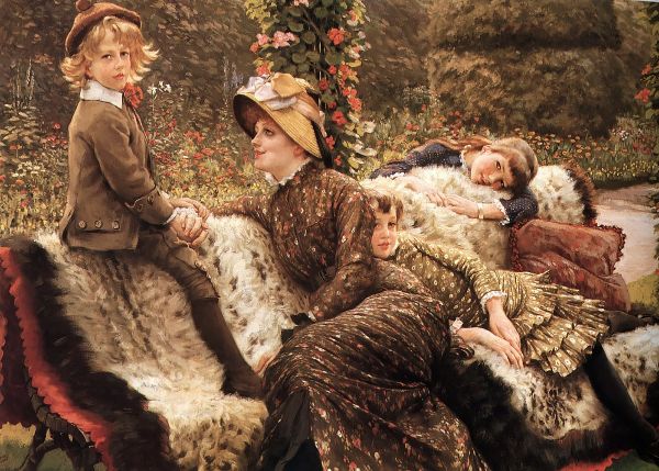 The Garden Bench 1882 by James Tissot | Oil Painting Reproduction