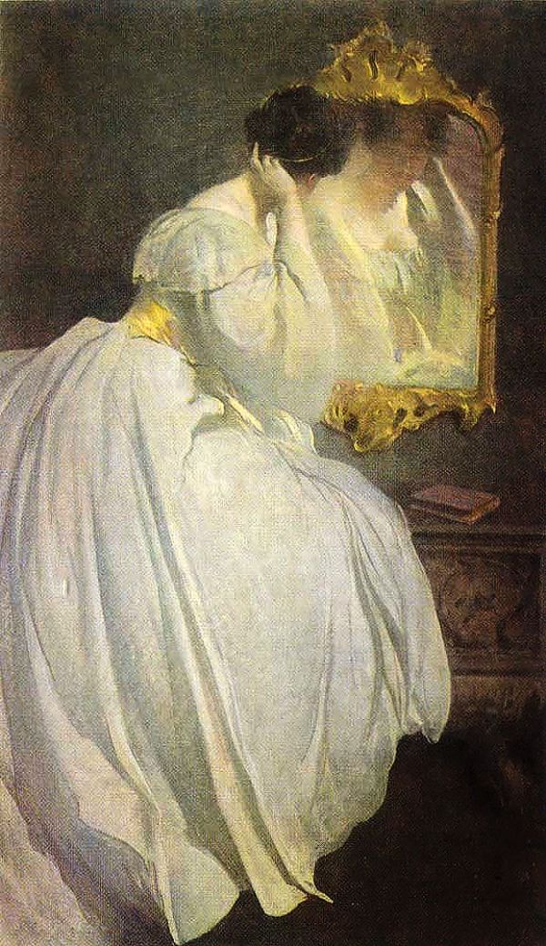 Lady before a Mirror by John White Alexander | Oil Painting Reproduction