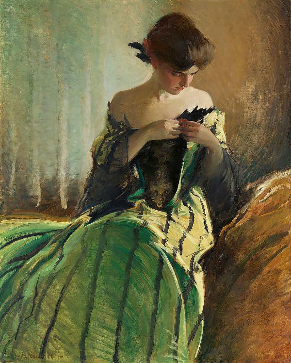 Study in Black and Green | Oil Painting Reproduction
