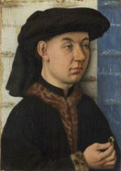 A young Man Holding a Ring c1450 By Jan van Eyck