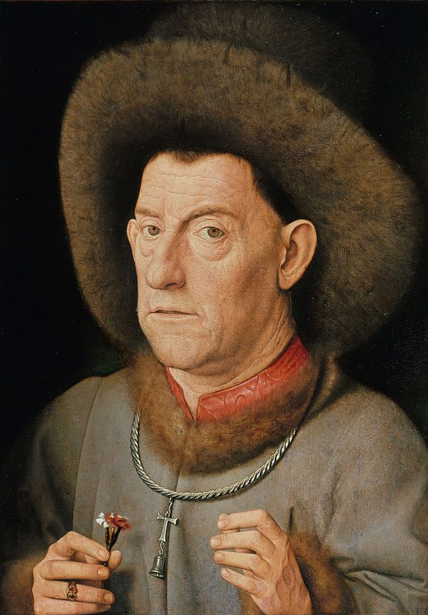Man with Pinks by Jan van Eyck | Oil Painting Reproduction