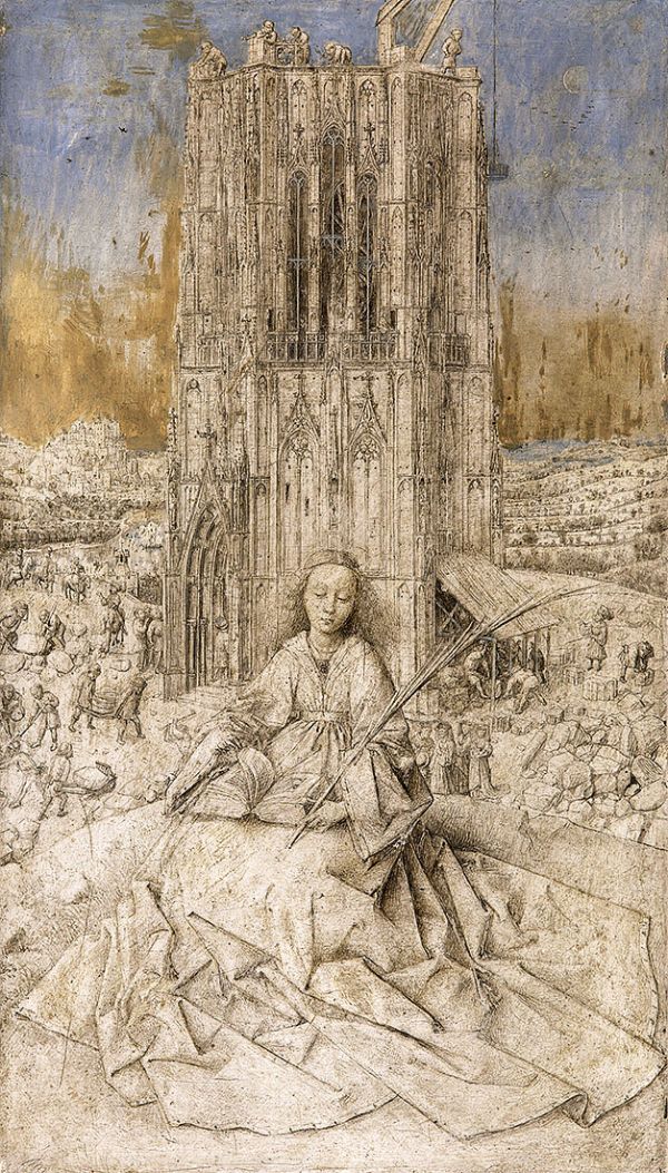 Saint Barbara 1437 by Jan van Eyck | Oil Painting Reproduction
