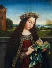 Saint Barbara Reading By Jan van Eyck