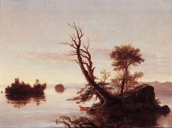 American Lake Scene 1844 By Thomas Cole