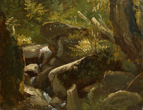 Forest Interior and Lake Landscape Study | Oil Painting Reproduction