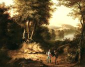 Hunters in a Landscape c1824 By Thomas Cole
