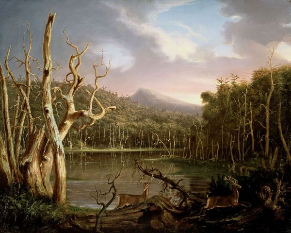 Lake with Dead Trees 1825 by Thomas Cole | Oil Painting Reproduction