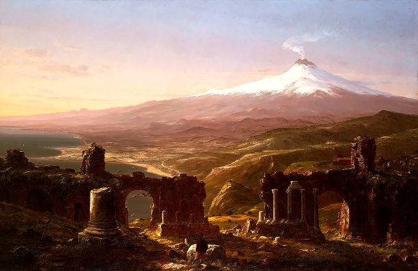 Mount Etna From Taormina 1843 by Thomas Cole | Oil Painting Reproduction