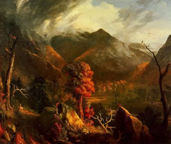 Peace at Sunset Evening in the White Mountains 1827 By Thomas Cole