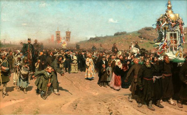 Easter Procession in the Region of Kursk | Oil Painting Reproduction