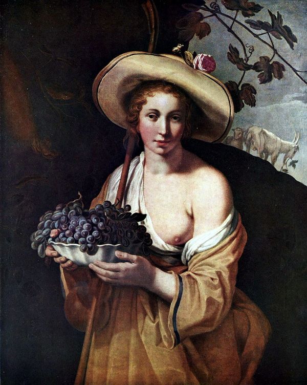 Shepherdess with Grapes by Abraham Bloemaert | Oil Painting Reproduction