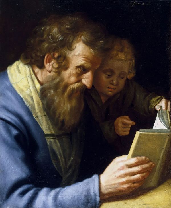 St. Matthew and an Angel 1621 | Oil Painting Reproduction