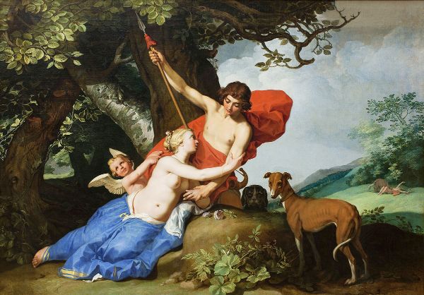 Venus and Adonis 1632 by Abraham Bloemaert | Oil Painting Reproduction