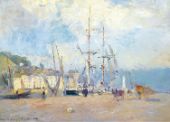 At the Port at Honfleur 1893 By Albert Lebourg