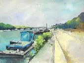 Barges along the Seine 1912 By Albert Lebourg