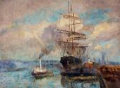 In the Port of Rouen 1892 By Albert Lebourg
