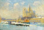 Notre dame of Paris and the Quay of Tournelle By Albert Lebourg