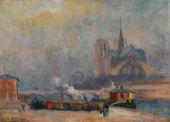 Notre Dame of Paris View from the Quay of Tournelle By Albert Lebourg