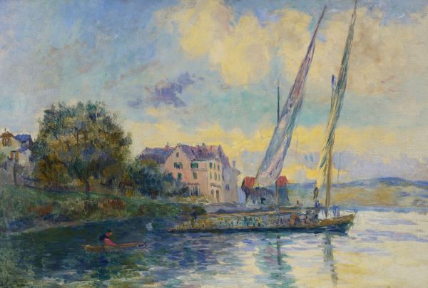 The Bank of Geneve Lake Saint Gingolph 1900 | Oil Painting Reproduction
