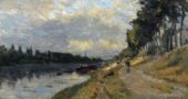 The Banks of the Seine at Puteaux By Albert Lebourg