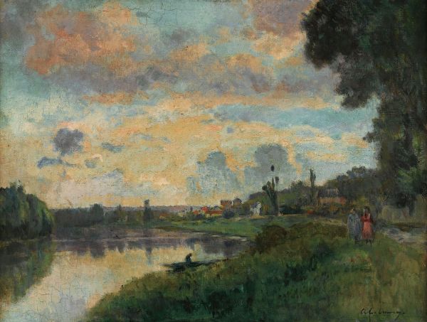 The Banks of the Seine in the Outskirts of Rouen | Oil Painting Reproduction