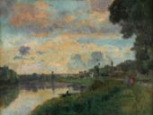 The Banks of the Seine in the Outskirts of Rouen By Albert Lebourg