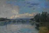 The Bridge of Houses Laffitte 1898 By Albert Lebourg
