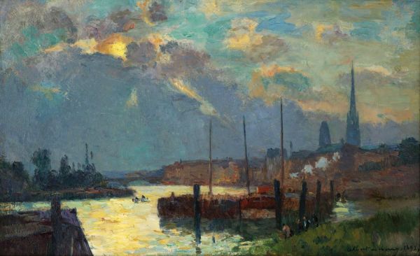 The Port and the Cathedral of Rouen 1892 | Oil Painting Reproduction