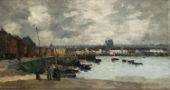 The Quay of Dieppe after the Rain 1882 By Albert Lebourg