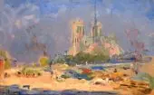 Tournelle Quay and Notre Dame of Paris 1884 By Albert Lebourg