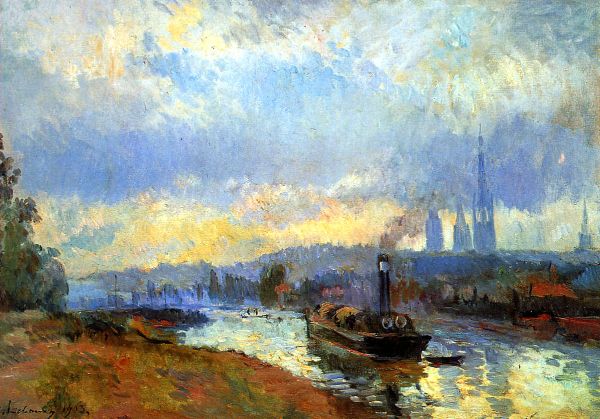 Tow Boats in Rouen by Albert Lebourg | Oil Painting Reproduction