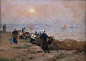 End of the Day on the Cornice of Concarneau By Alfred Guillou