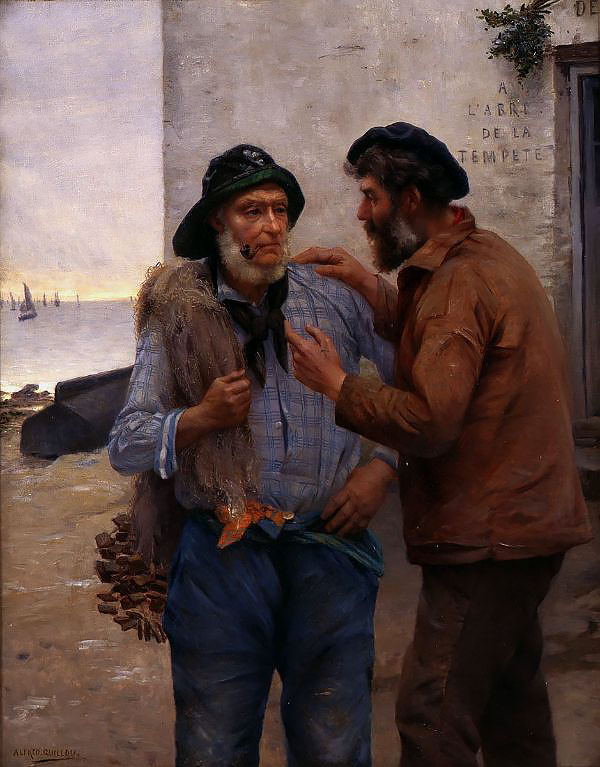 Sheltered from the Storm or Between Sailors | Oil Painting Reproduction